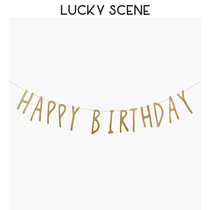 (Auspicious props)happy birthday gold letter flag gold powder birthday party decoration