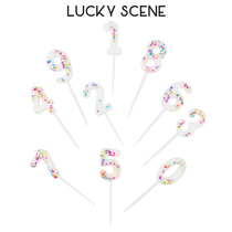 (Auspicious props) sugar beads color needle birthday candle personality creative color candy cake party atmosphere number