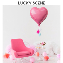 (Auspicious props) 18 inch love tassel string balloon aluminum foil gift box pull flower wedding birthday party decoration