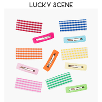 (Auspicious props) colorful plaid hair accessories Korean childrens fabric hairclip set female treasure Liu Haijia clip parent-child