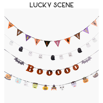 Halloween decorated with flag pumpkin pumpkin party letter pulling the triangle flag