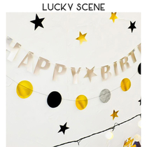 (Auspicious Props) happybirthday Birthday Laqi Laflower Arrangement Party Dress Costume for the Hundred Day Banquet