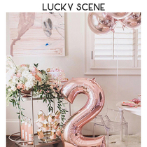 (Auspicious props) 40-inch rose gold digital aluminum foil balloon birthday big Photo Supplies