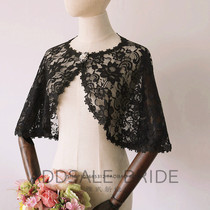 2020 new black large size dress shawl jacket European and American banquet evening dress bridesmaid dress with lace shawl