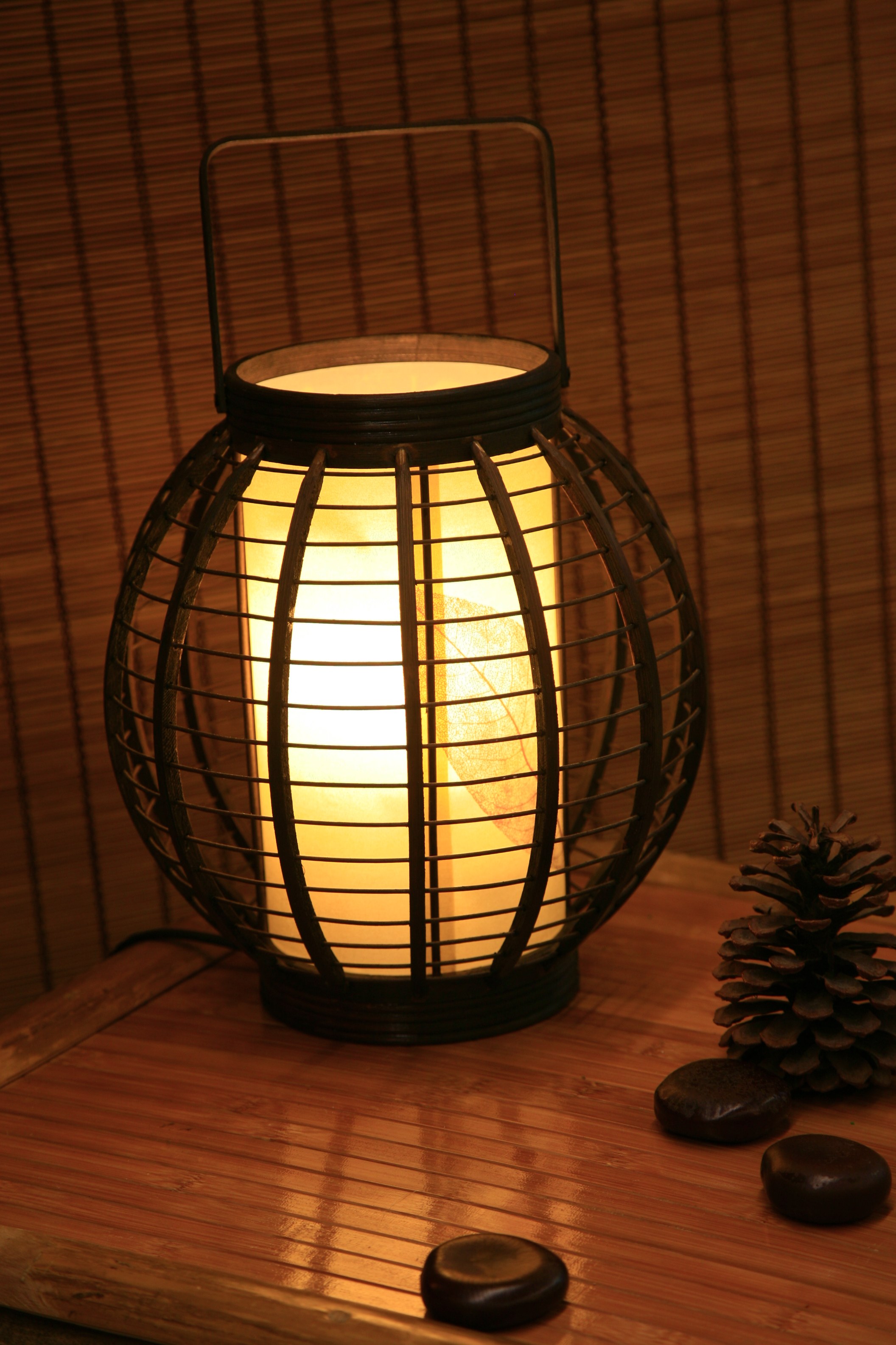 禾兴竹品竹制台灯,竹灯罩,仿古灯饰