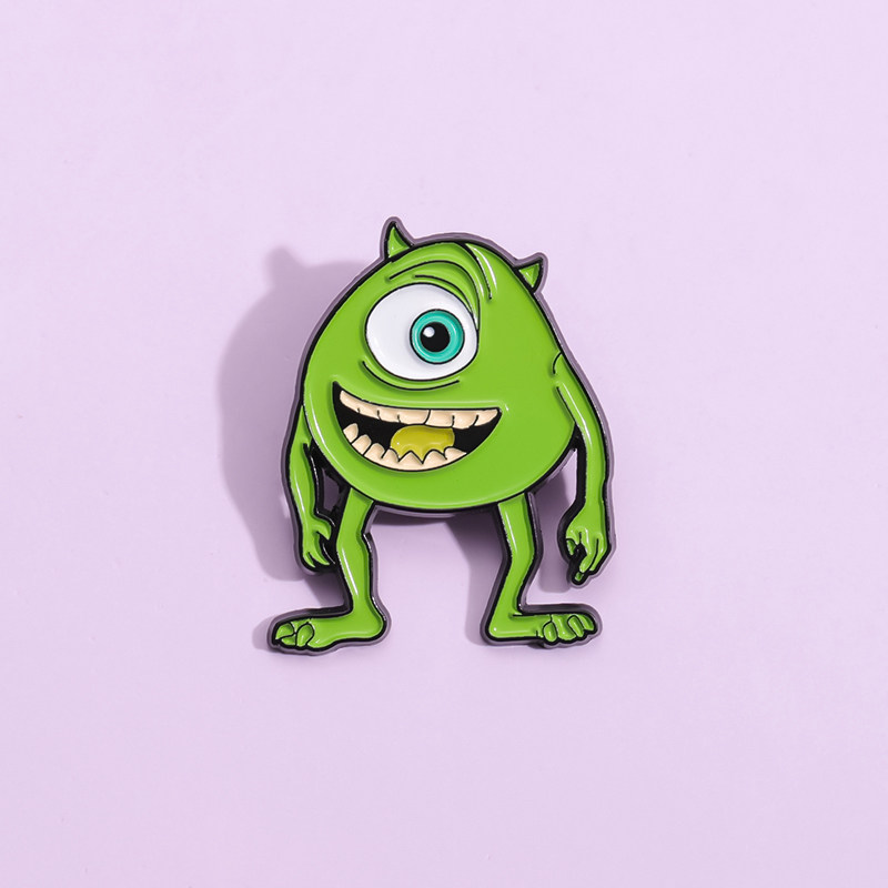 怪兽大学大眼怪卡通牛仔胸针创意麦克沃左斯基金属徽章精致礼物