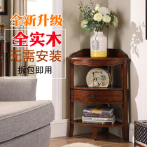 Full Solid Wood Restaurant Wall Corner Cabinet Ground Triangle Cabinet Corner shelf Living room edge Several semicircle corner cabinet flower shelf