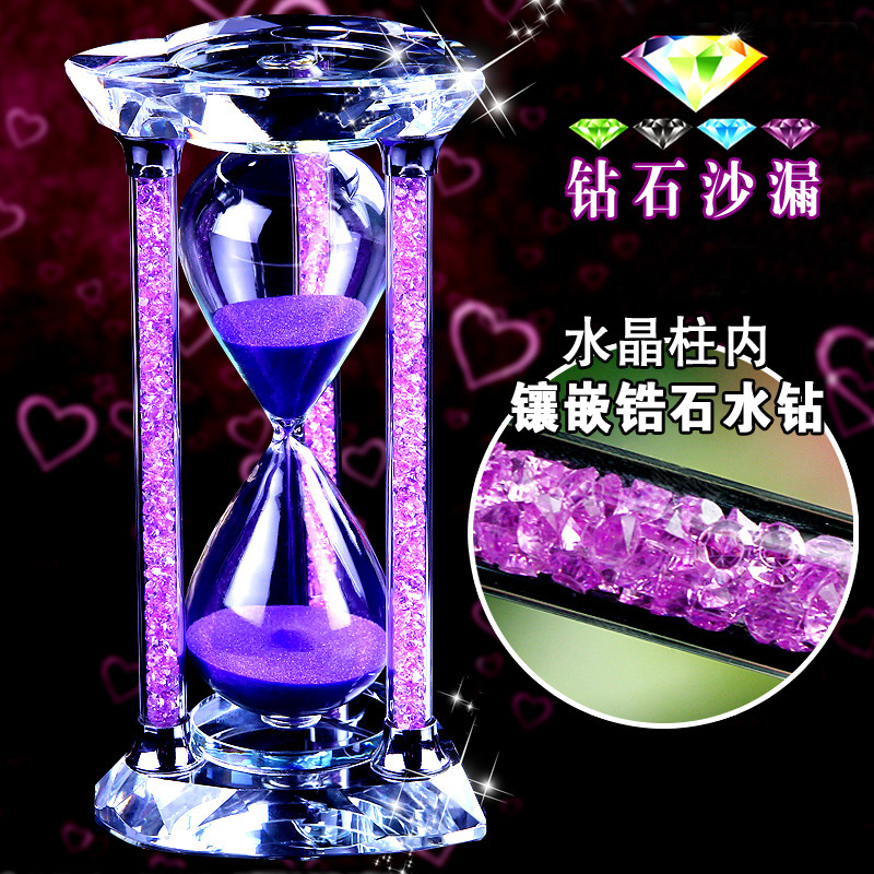 钻石水晶沙漏计时器儿童创意生日礼物3060分钟家居装饰品酒柜摆件 Изображение 1 钻石水晶沙漏计时器儿童创意生日礼物3060分钟家居装饰品酒柜摆件 Изображение 1