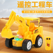 Excavator childrens simulation wireless electric remote control excavator engineering car with light and music excavator model set