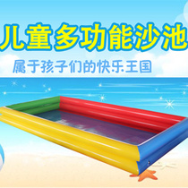 Inflatable Pool children play sand pool indoor and outdoor stalls thickened sand fishing rainbow door combination square Park business