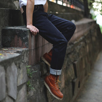 Craftsman independent handmade series 16 3 oz original color cattle micro cone American Vintage red ear Denim jeans