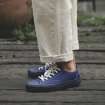 Narrow Range Vintage Blue Dye Vulcanised Shoes Men And Women Sails Shoes Ammeo Klege Retro Handmade Low Helping Casual Shoes
