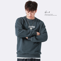 GWIT(ZERO) three-dimensional ridge printed Spring and Autumn new trend pullover base shirt casual round neck sweater men