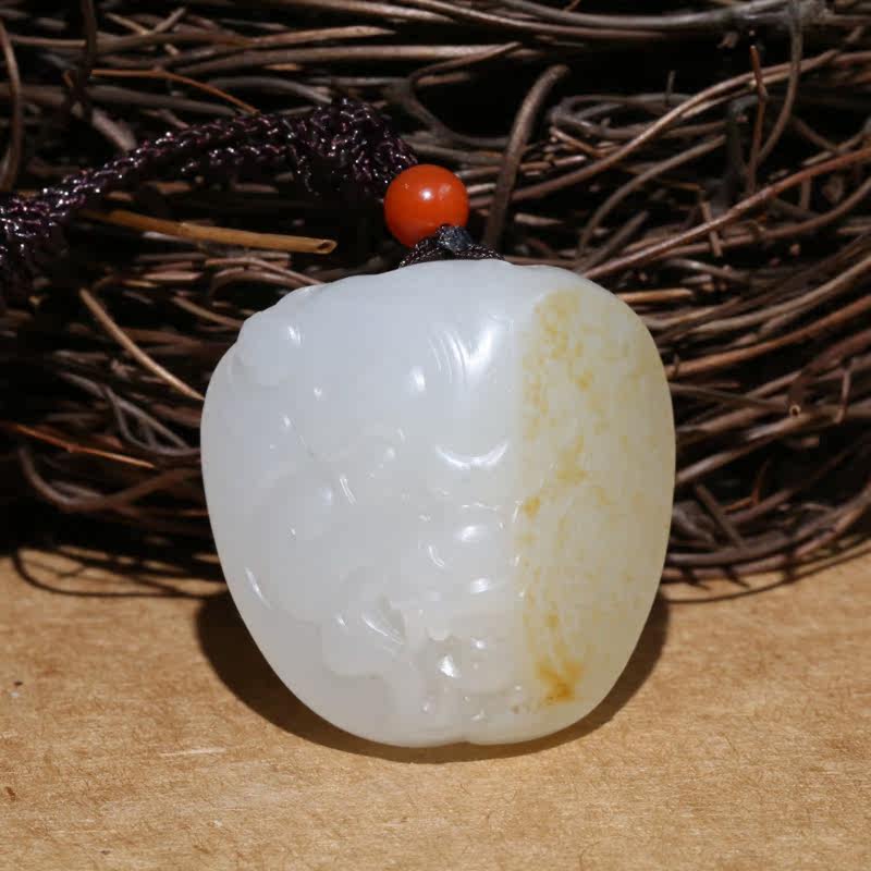 聚友堂玉雕工作室 新疆和田玉籽料 白玉 苏工 守护饕餮貔貅吊坠_7折