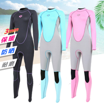 3mm thick diving suit winter swimming warm conjoined female sunscreen swimsuit surfing snorkeling jellyfish coat deep diving suit