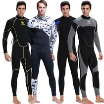 3mm Thickened Diving Suit Mens Conjoined Long Sleeve Surf Clothing Warm And Cold Winter Swimming Wetsuit Jellyfish Deep Diving