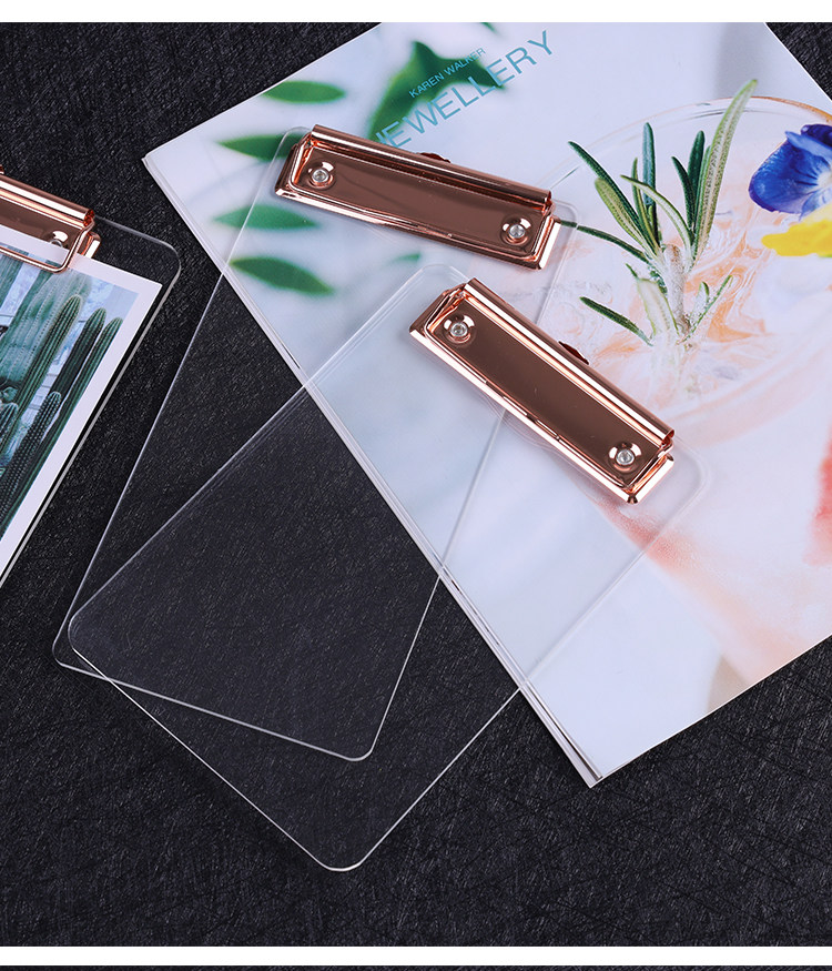 时尚透明亚克力记录板夹a4写字垫板夹板写字板资料文件夹菜单夹