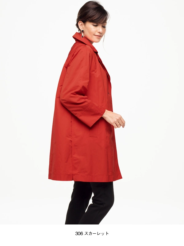 Nhật Bản đơn cao cấp dành cho phụ nữ mùa thu grosgrain kiểu A hai cổ áo khoác gió kẹp áo khoác với lớp lót bông 19152 - Trench Coat