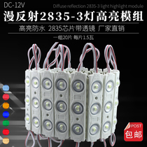Engineering model 12V bright LED lens diffuse reflection waterproof module 3 lights 2835 advertising light box white 24V