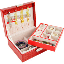 Jewelry box with lock small double storage box ring ring earrings bracelet jewelry storage box jewelry box Princess simple