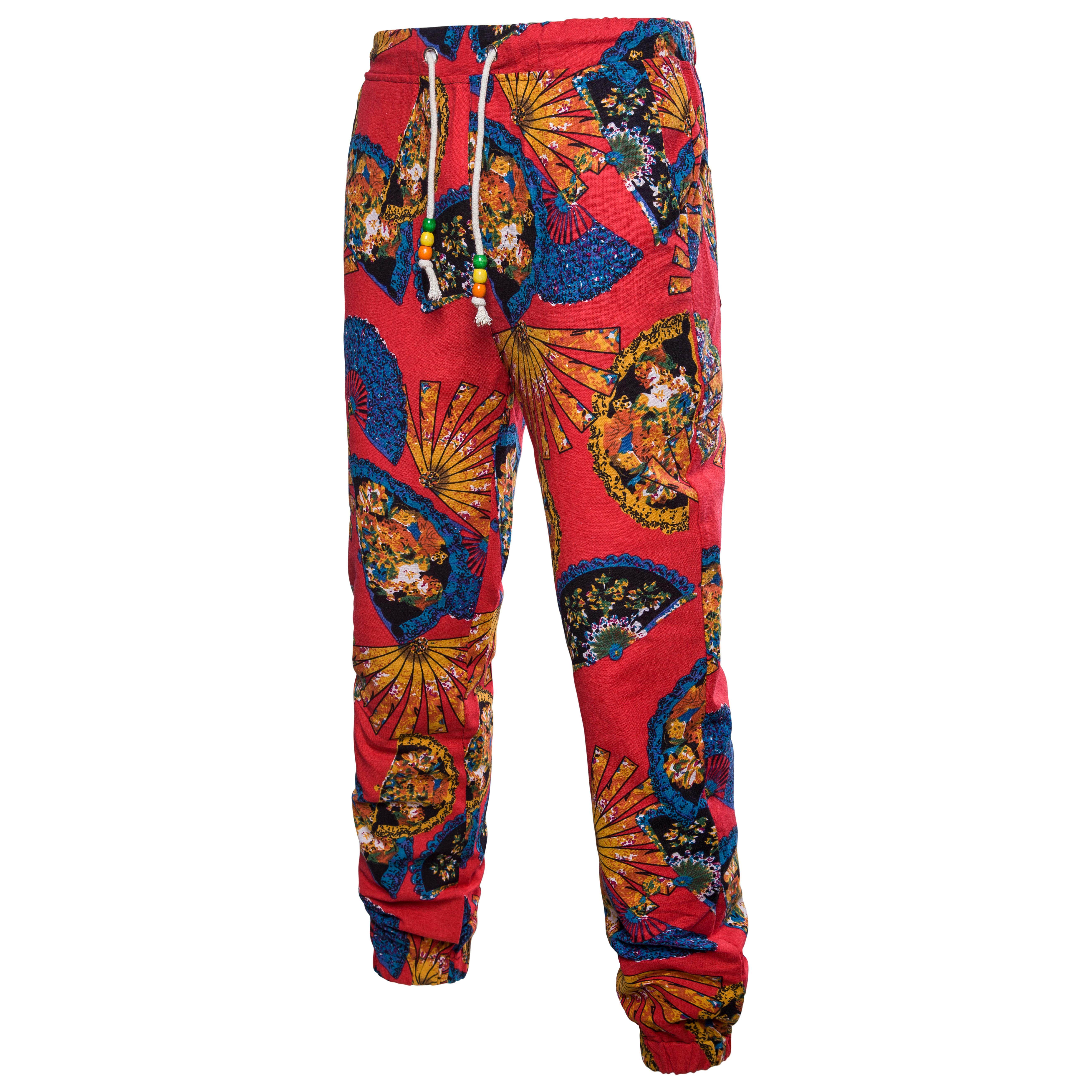 2018外贸中国风裤子民族风花裤棉麻长裤男宽松大码1302- k16