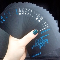 Black plastic card poker 2020 new pure black waterproof high face value play cool creative poker collection