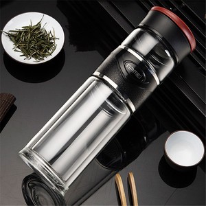 恩尔美茶水分离泡茶杯双层玻璃杯创意随手耐热过滤男女水杯子便携