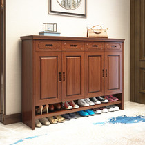 Solid wood shoe cabinet Household large capacity entrance entrance entrance hall Living room storage storage Chinese four-door aisle