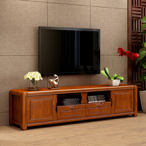 Chinese solid wood TV cabinet Coffee table combination set Small apartment 1 8 meters two meters living room storage film and television cabinet low cabinet