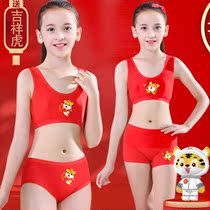 Girls Year of the Year of the Tiger Red Underwear Set 12 Girls 13-year-old Childrens Underwear Childrens Clothes Development Vest