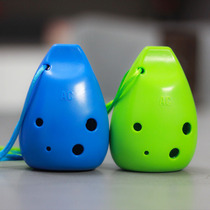 Ocarina 6-hole beginner resin children play mid-tone ac-tuned plastic flat-bottomed primary school students to send textbooks to prevent falling