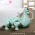 Long Rượu celadon đặt, bình gốm, tách rượu, ly rượu vang trắng, bộ rượu vang, chén rượu mạnh, chén rượu màu vàng, chén rượu - Rượu vang