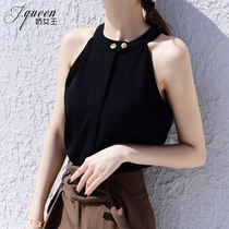 Hanging neck camisole vest women wear coat coat summer new wild Port flavor boneless shoulder sleeveless base shirt