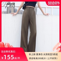 High waist wide leg pants womens trousers summer thin all-match casual Western style loose mopping straight tube thin suit pants