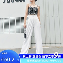 High-waisted wide-leg pants summer new Korean loose drop thin vertical tube suit pants net red mopping long pants