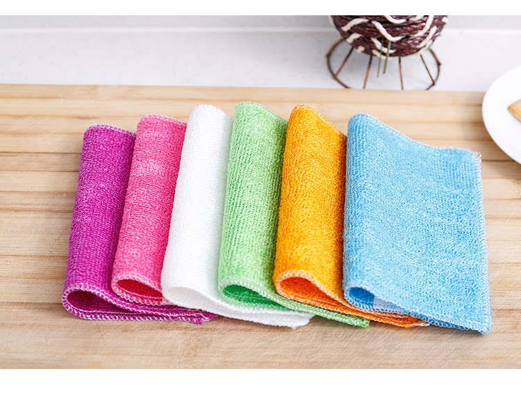 竹纤维洗碗巾柔软不伤手厨房抹布吸水百洁布不易沾油_3折现价19.9元