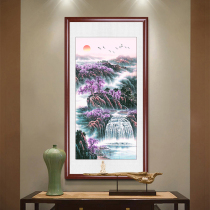 The porch decorative painting Chinese painting corridor vertical office mural painting lucky feng shui entrance painting purple east come