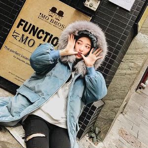 chic棉服女中长款金丝绒羽绒棉衣女冬装ins过膝学生面包服袄外套