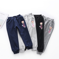 Joker childrens clothing Korean version 2021 childrens girls cotton stretch sports pants thin childrens trousers casual pants