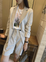 21 clear cabin Style MM Boutique Summer Thin striped Little suit Suit OL Commute WORKPLACE WEST SUIT SHORTS