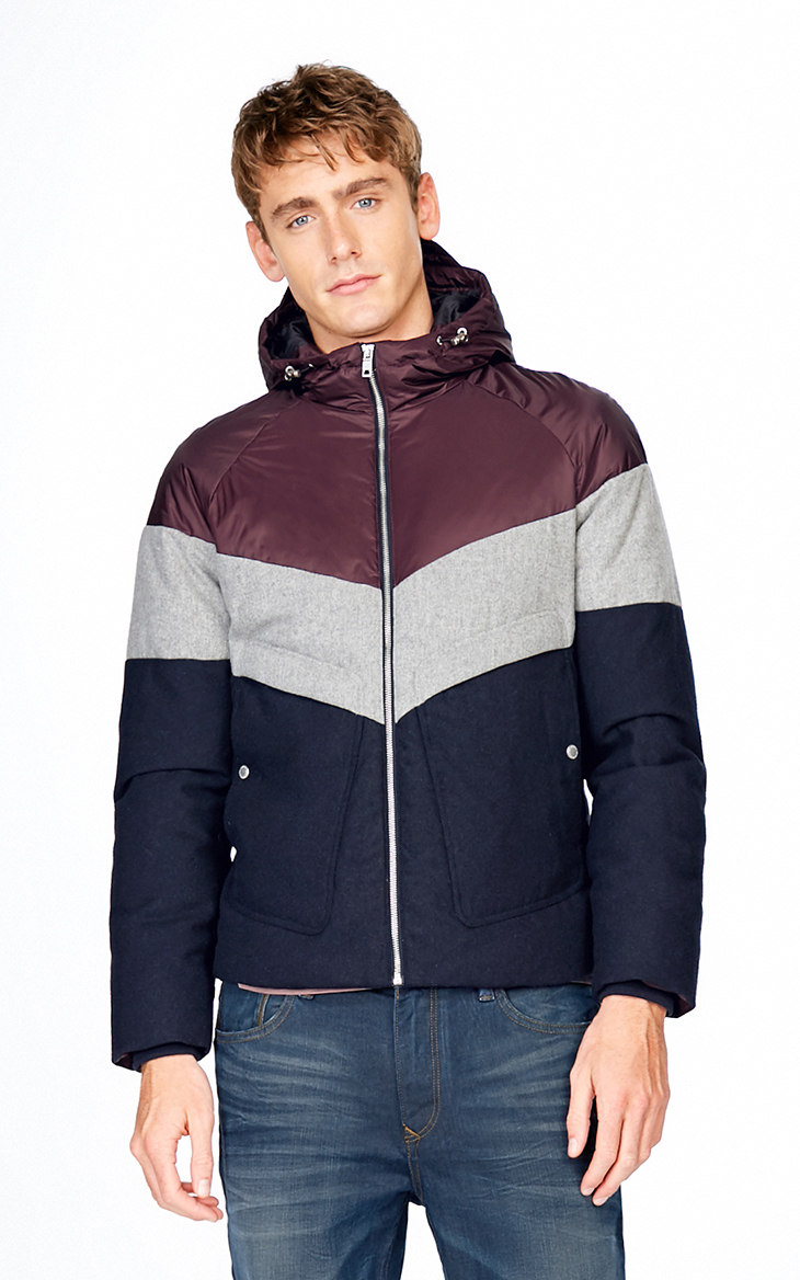 selected思莱德保暖男连帽短款羽绒服c-416412515