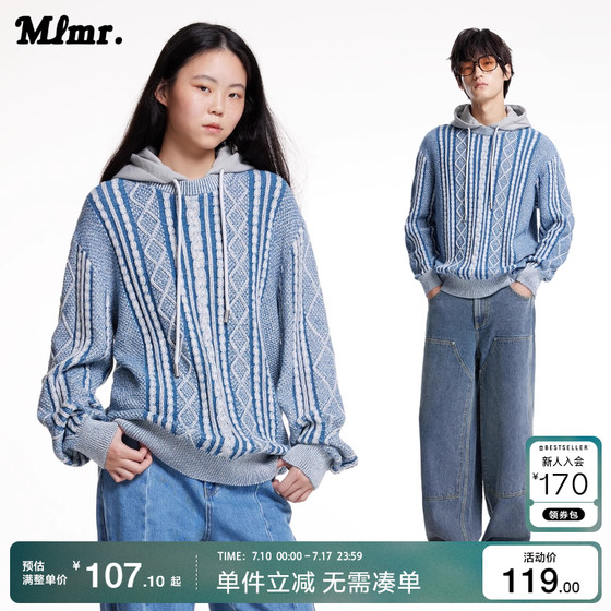 MLMR loose pure cotton comfortable and versatile ribbed round neck fashionable retro style sweater same style for men and women MLMR loose pure cotton comfortable and versatile ribbed round neck fashionable retro style sweater same style for men and women