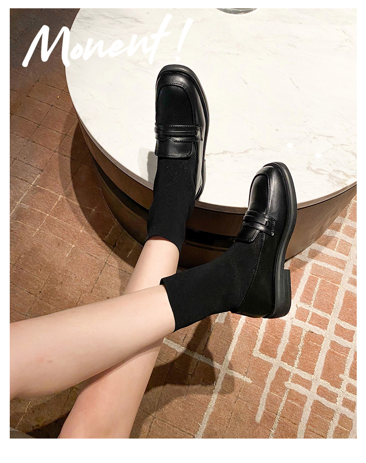 弹力袜靴女复古瘦瘦长筒春秋英伦皮鞋袜子靴短靴连袜靴大码41一43