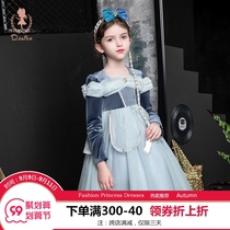 Childrens clothing girls Aisha dress Autumn New Frozen childrens puffy gauze dress Aisha girl skirt