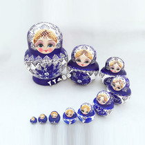 () ten layers of large belly green flower porcelain Russian set dolls wooden toy craft gift Xu willing to swing piece
