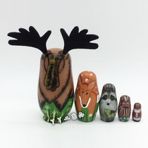() Five Floors Elk Deer Russian Sets Dolls Craft Gift Toys Birthday Lovers Christmas Gifts Swing Accessories