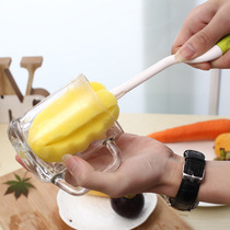 Dingmei long handle plastic cup brush Glass cup brush Sponge cup brush Bottle brush 360 degree rotation cleaning