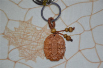 Fubao Ping An peach wood key buckle car key buckle pendant 4 * 3 3 cm