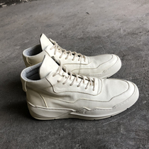Europe and the United States leather white high top sneakers men autumn and winter New thick white shoes trend kob ron xie casual mens shoes