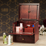 创意复古木质化妆箱梳妆盒韩国化妆品收纳盒